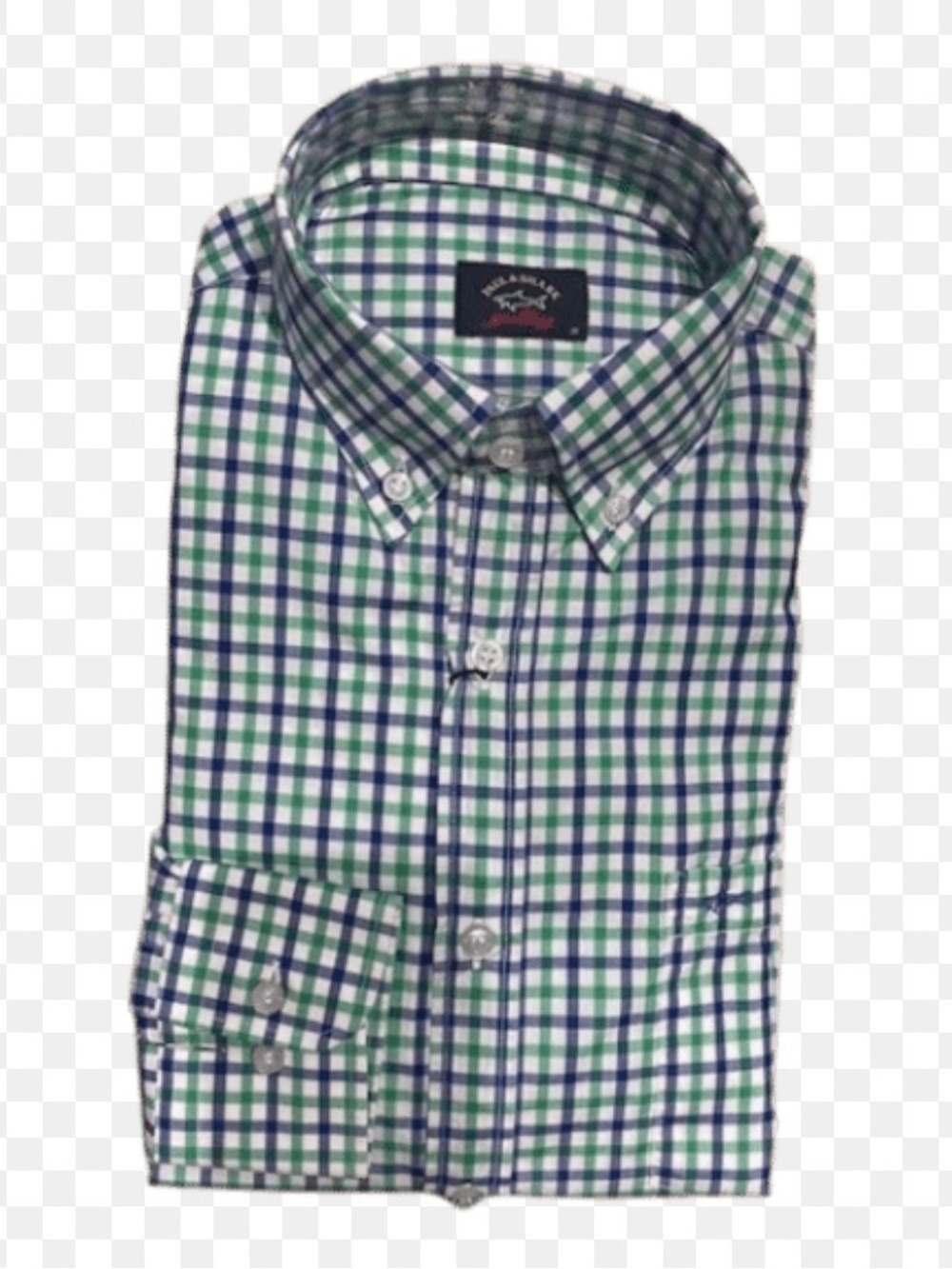 PAUL & SHARK YACHTING  GINGHAM BUTTON DOWN POPLIN SHIRT MENS SZ 38